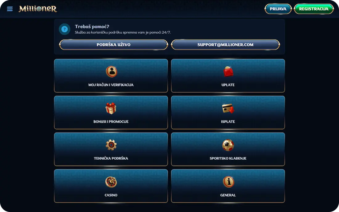 millioner casino korisnička podrška