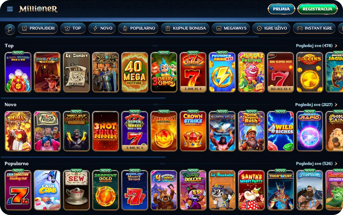 millioner casino igre